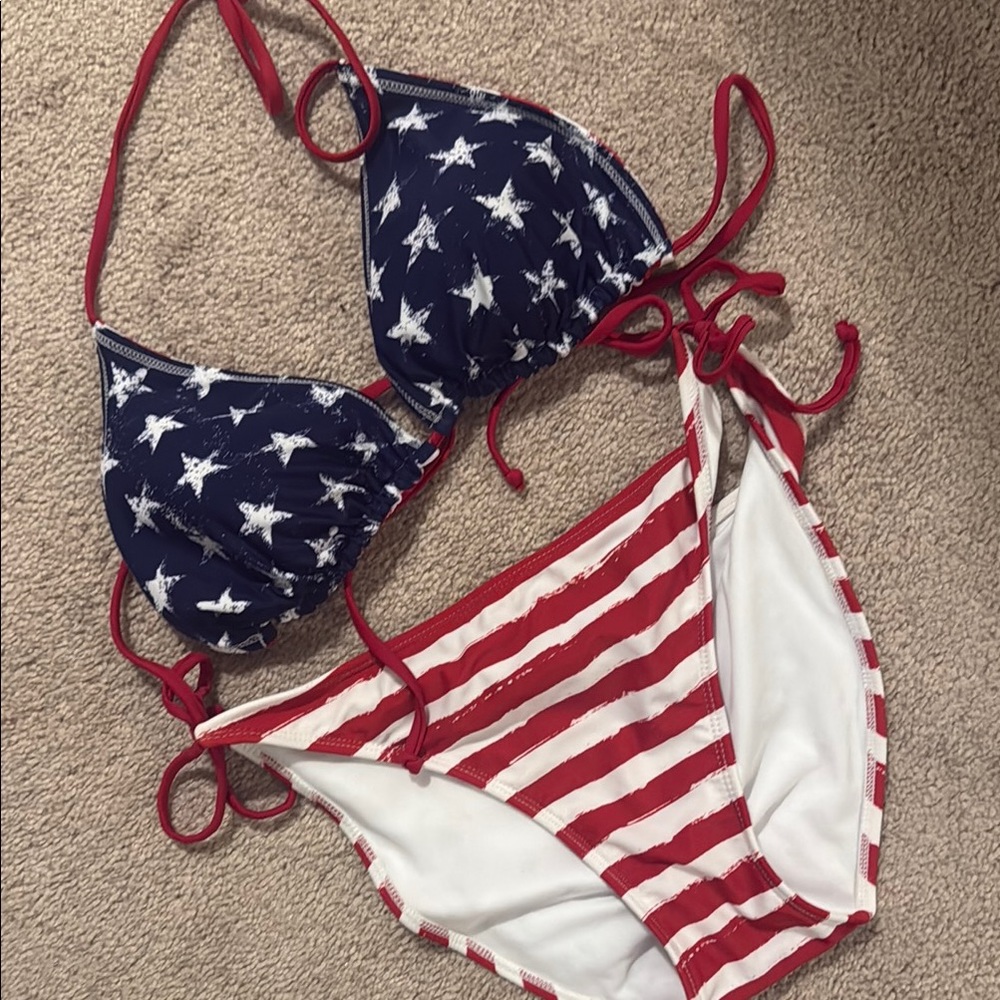 Xhilaration Red and Blue Star Bikini